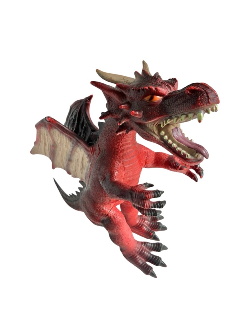 Toys R Us Fiery Red Dragon Large Jumbo Rubber Figure Wings Fantasy